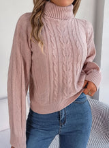 Winter Leisure High-necked Long-sleeved Knitted Sweater