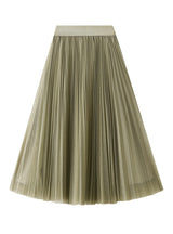 Large Swing Gauze Pleated Skirt