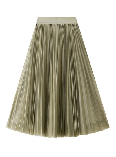 Large Swing Gauze Pleated Skirt