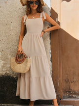 Open-back Solid Color Sling Dress