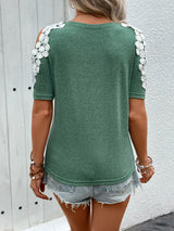 Spliced Lace Short Sleeve T-shirt