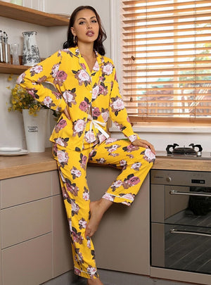 Autumn and Winter Printed Long-sleeved Pajamas