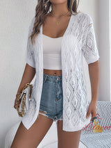 Summer Hollow Knit Cardigan Beach Sunscreen Shirt