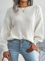 Leisure Lantern Long Sleeve Knitted Sweater