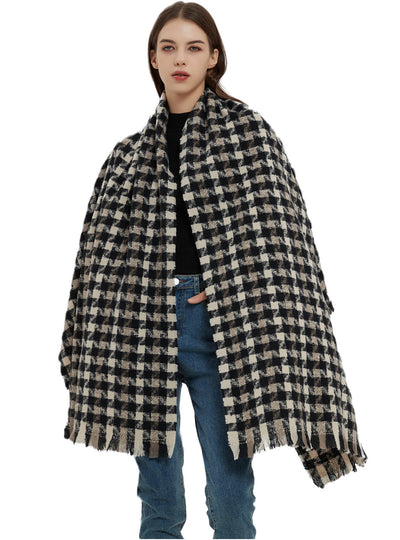 Thickened Houndstooth Scarf Shawl