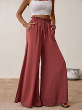 Casual Large Horn Elastic Wide-leg Pants