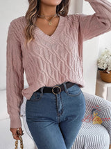 Solid Color Twist Long Sleeve Sweater