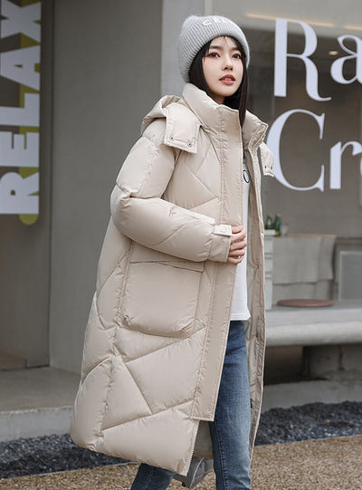 Thick and Loose Medium and Long Over-the-knee Cotton-padded Coat