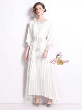 Chiffon Three-dimensional Flower Pleated Dress