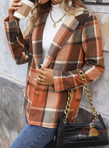 Plaid Retro Lapel Jacket Coat