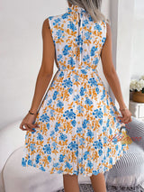 Wooden Ear Flower Pleated Dress