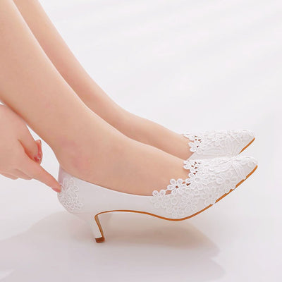 5cm Lace Flower Wedding Shoes