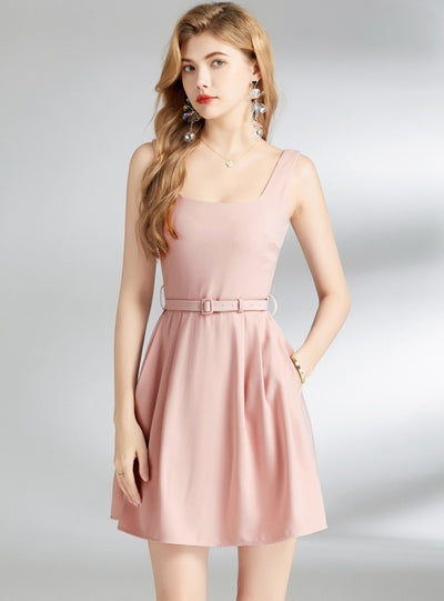 Sleeveless Suspender Vest Dress