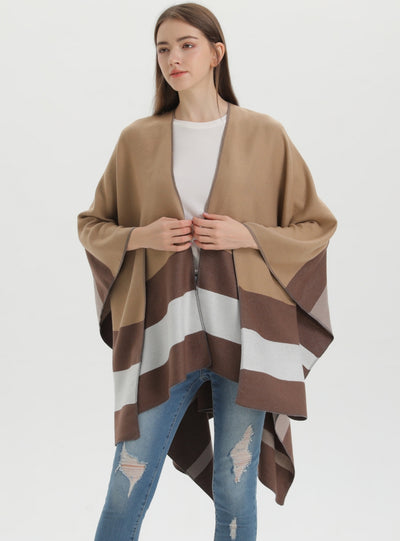 Double-sided Scarf Shawl Striped Cloak