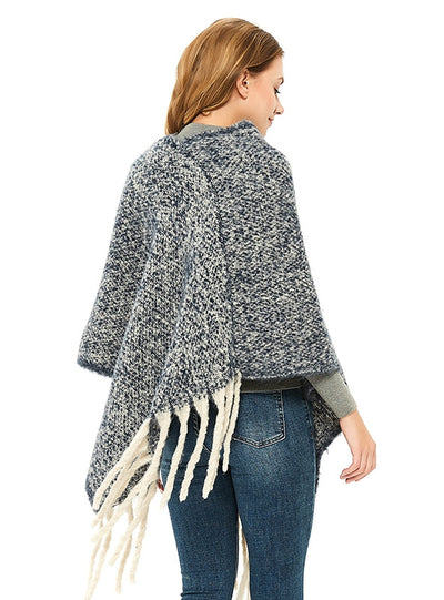 Thick Long Tassels Shawl Cloak