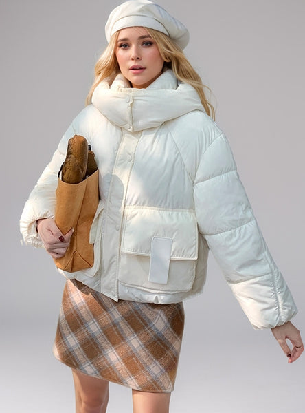 Loose Big Pockets Short Cotton-padded Jacket Coat