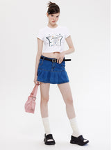 Five-pointed Star Printed Short-sleeved T-shirt