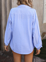 Loose Casual Long Sleeve Striped Shirt