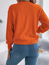 Leisure Color Matching Pullover Sweater