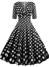 Polka Dot Vintage V-neck Dress