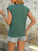 Solid Color Sleeveless Round Neck T-shirt