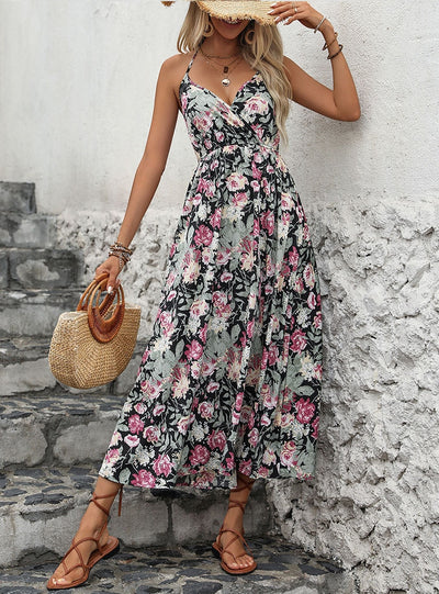 Holiday Printed Suspender Dress