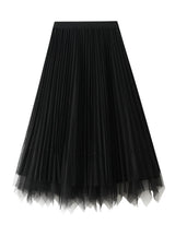 High Waist Pleated Irregular Skirt