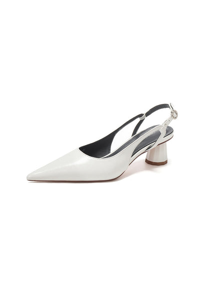 Patent Leather Thick Heel Tip Shoes