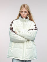 Loose Thick Striped Cotton-padded Coat