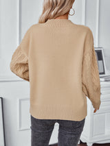 Solid Color Twisted Loose Long Sleeve Sweater