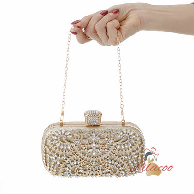 Diamond-studded Slung Portable Clutch Bag