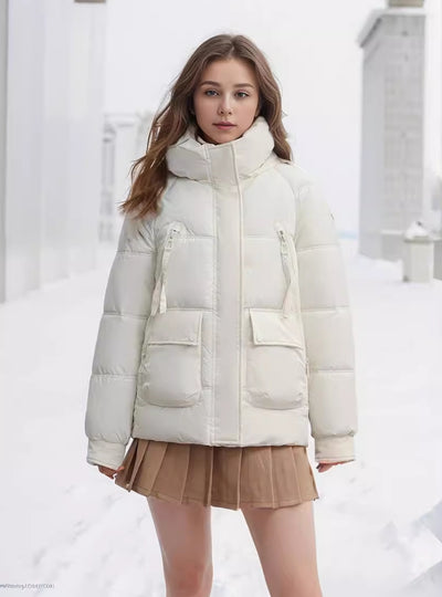 Short Hooded Cotton-padded Jacket Coat