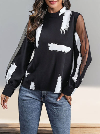 Lace Stitching Long Sleeve Shirt