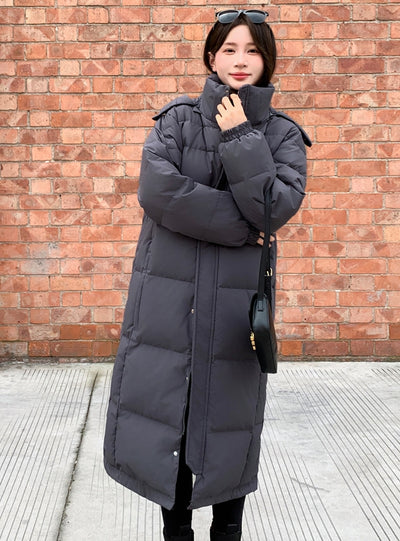 Long Over-the-knee Loose Cotton-padded Down Jacket