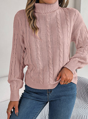 Leisure Solid Color Twist Long Sleeve Sweater