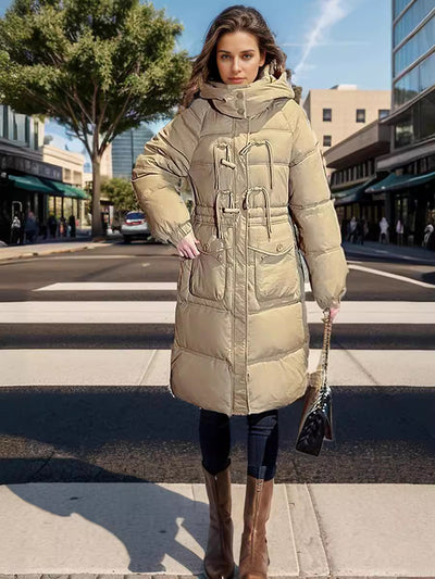 Long Over-the-knee Loose Padded Hooded Coat