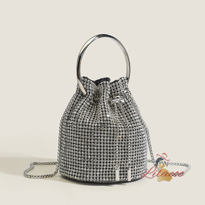 Diamond Diagonal Handbag Tassel Bucket Bag