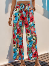 Bohemian Holiday Print Straight Pants