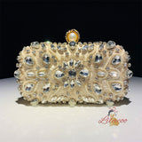 Rhinestone Hand Beaded Chain Clutch Bag