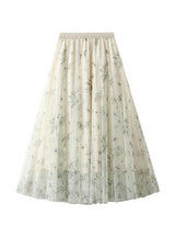 Printed Large Swing Gauze Floral Skirt