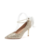 Pearl Pointed Thin Heels Shallow Mouths High-heeled