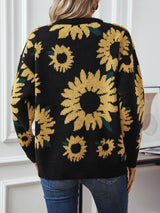 Sunflower Round Neck Long Sleeve Pullover Sweater