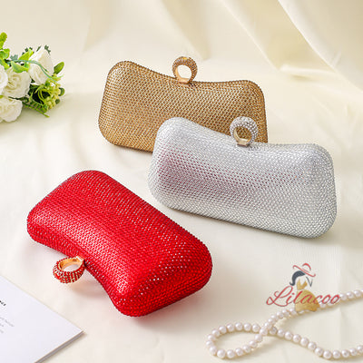 Hot Drilling Dinner Studded Clutch Bag