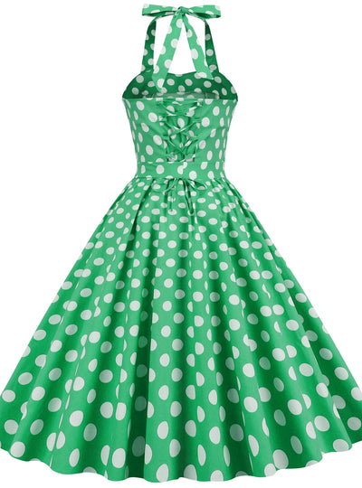 Sexy Retro Polka-dot Lace-up Dress