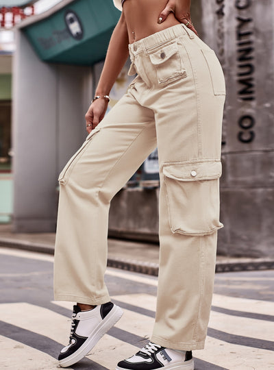 Multi-pocket Denim Overalls Pant