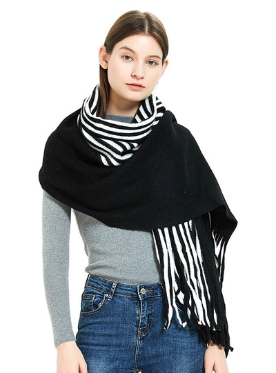 Wool Warm Scarf Pinstripe Scarf