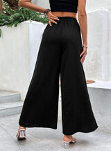 High Waist Wide-leg Split Buttons Pants