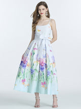 Summer Holiday Printed Bow Suspender Dress