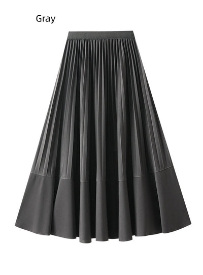 Pleated High Waist Slim Skirt