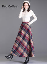 Thickened High Waist Plaid Woolen Skirt